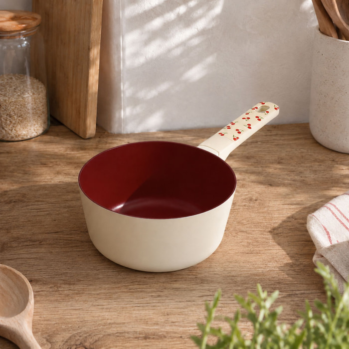 Casserole 18cm en aluminium cerise - tous feux CERISE