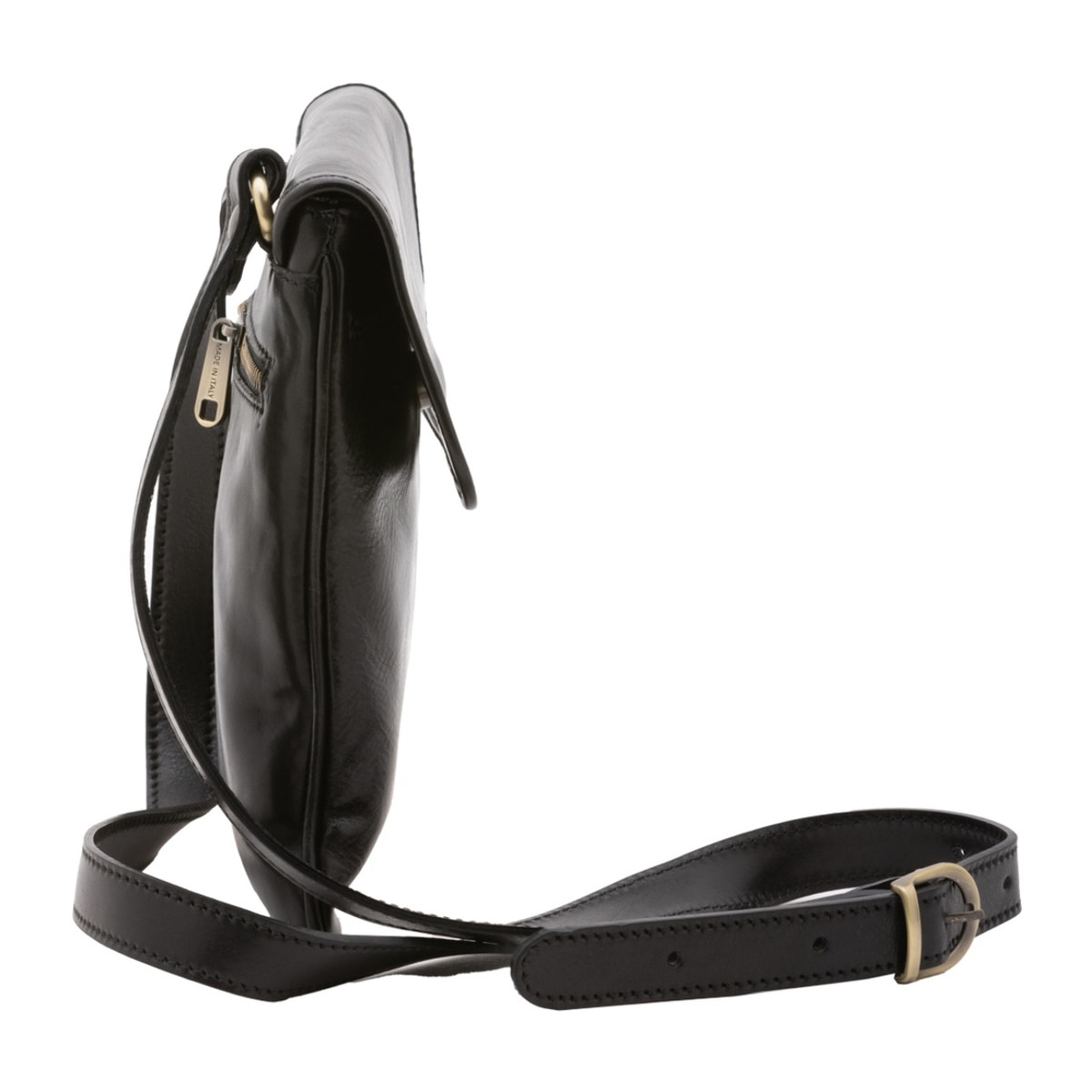 Borsa a tracolla da uomo in vera pelle - Modello False - Made in Italy - 25.0 x 23.0 x 4.0 cm