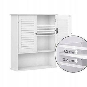 Pensile da bagno bianco BBC27WT con ante a persiana