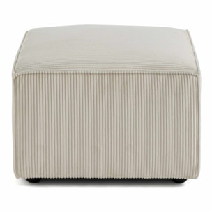 Arty - pouf d'appoint - en velours côtelé - Beige