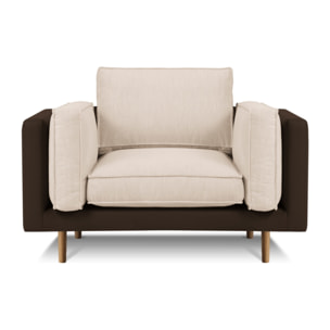 Fauteuil "Christian" imitation cuir beige,marron