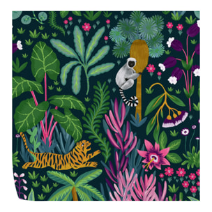 Carta da parati Giungla Tropicale con Scimmie e Tigre