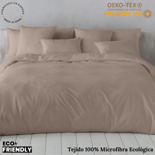 Icehome - Funda Nórdica Lisa - 100% Microfibra - Incluye 1/2 Fundas de Almohada - BEIGE