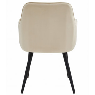 Poltroncina Nana in velluto beige con gambe nere