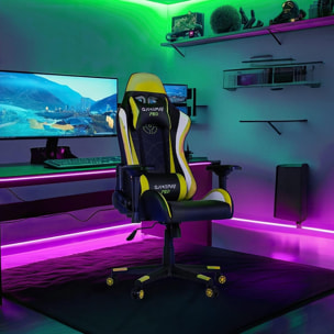 Silla de oficina gaming, silla con reposabrazos 4D, amarillo