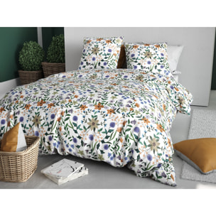 Parure housse de couette imprimée 220x240cm + 2 Taies 100% coton 57fils VEITCHS