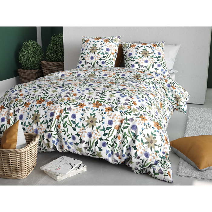 Parure housse de couette imprimée 220x240cm + 2 Taies 100% coton 57fils VEITCHS