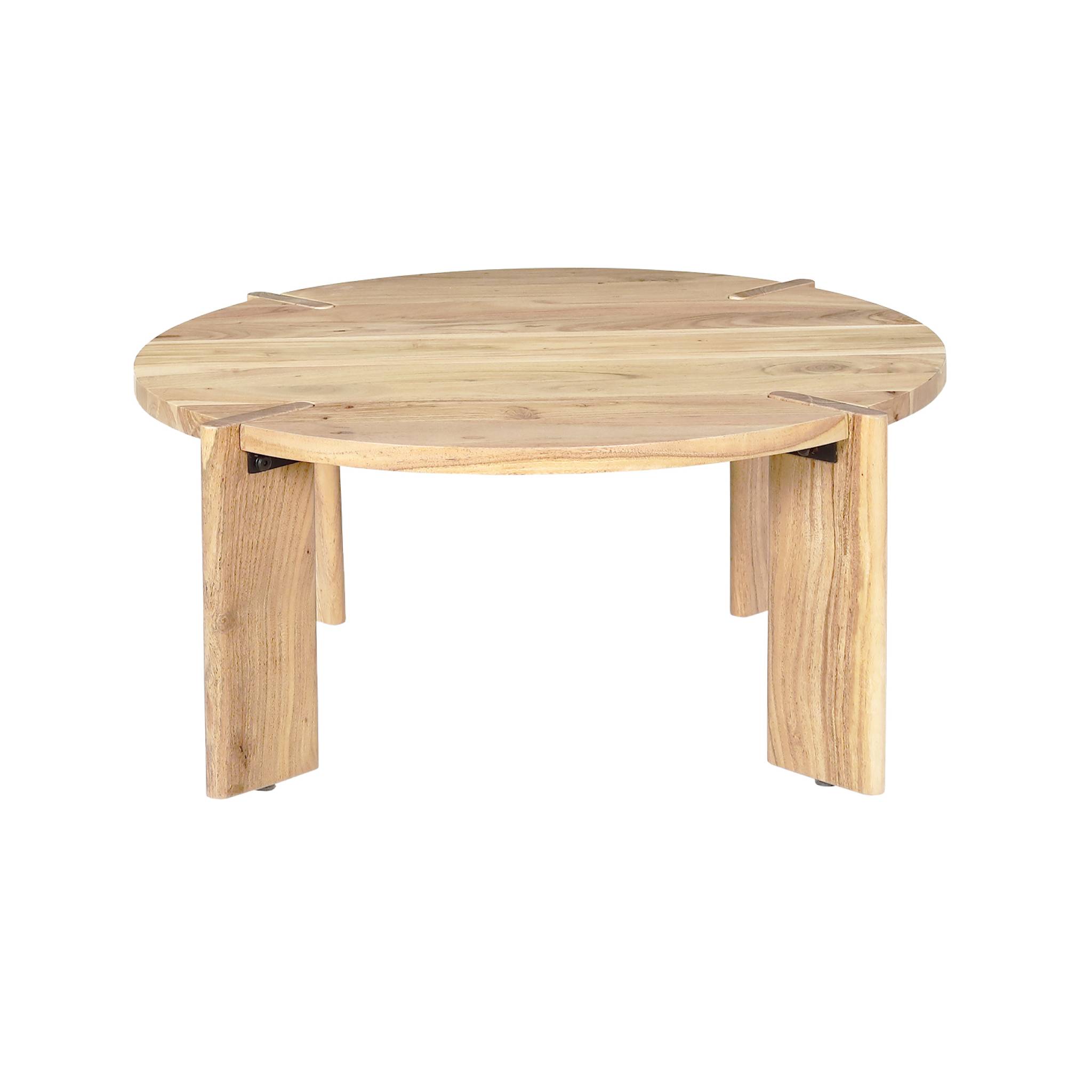 Table basse exotique ronde bois massif REVA