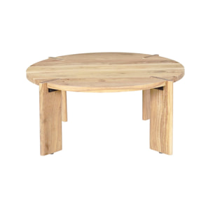 Table basse exotique ronde bois massif REVA