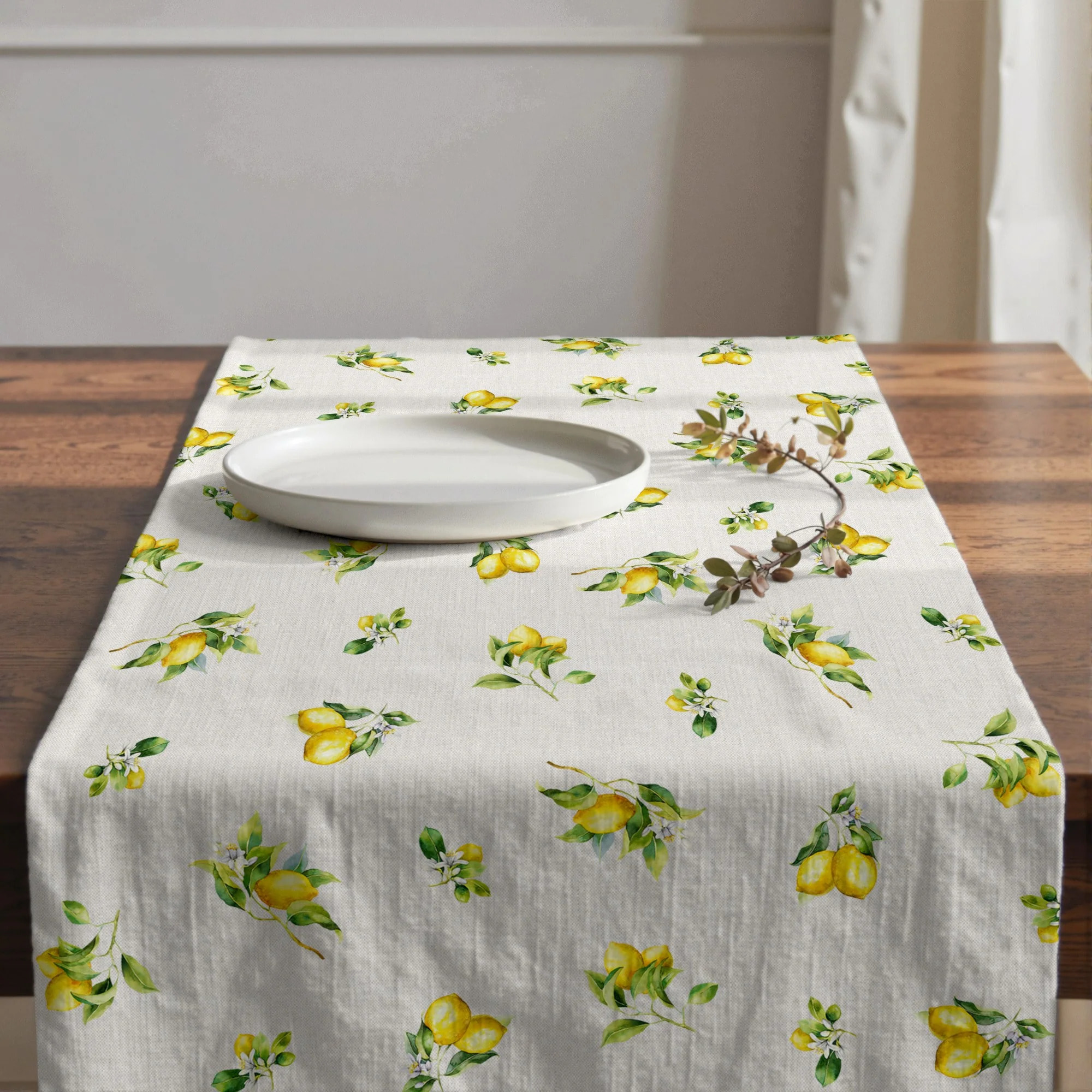 Chemin de table 100% coton Agrumi 50x150 cm