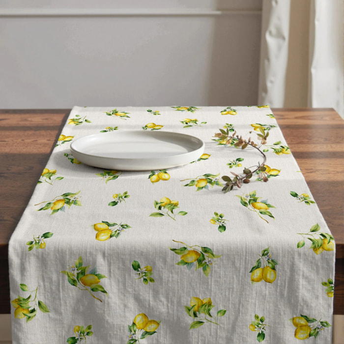 Chemin de table 100% coton Agrumi 50x150 cm