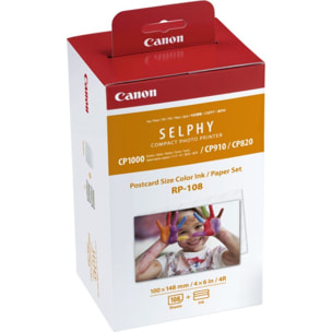 Kit papier + encre CANON RP-108N Selphy 108 feuilles 10x15