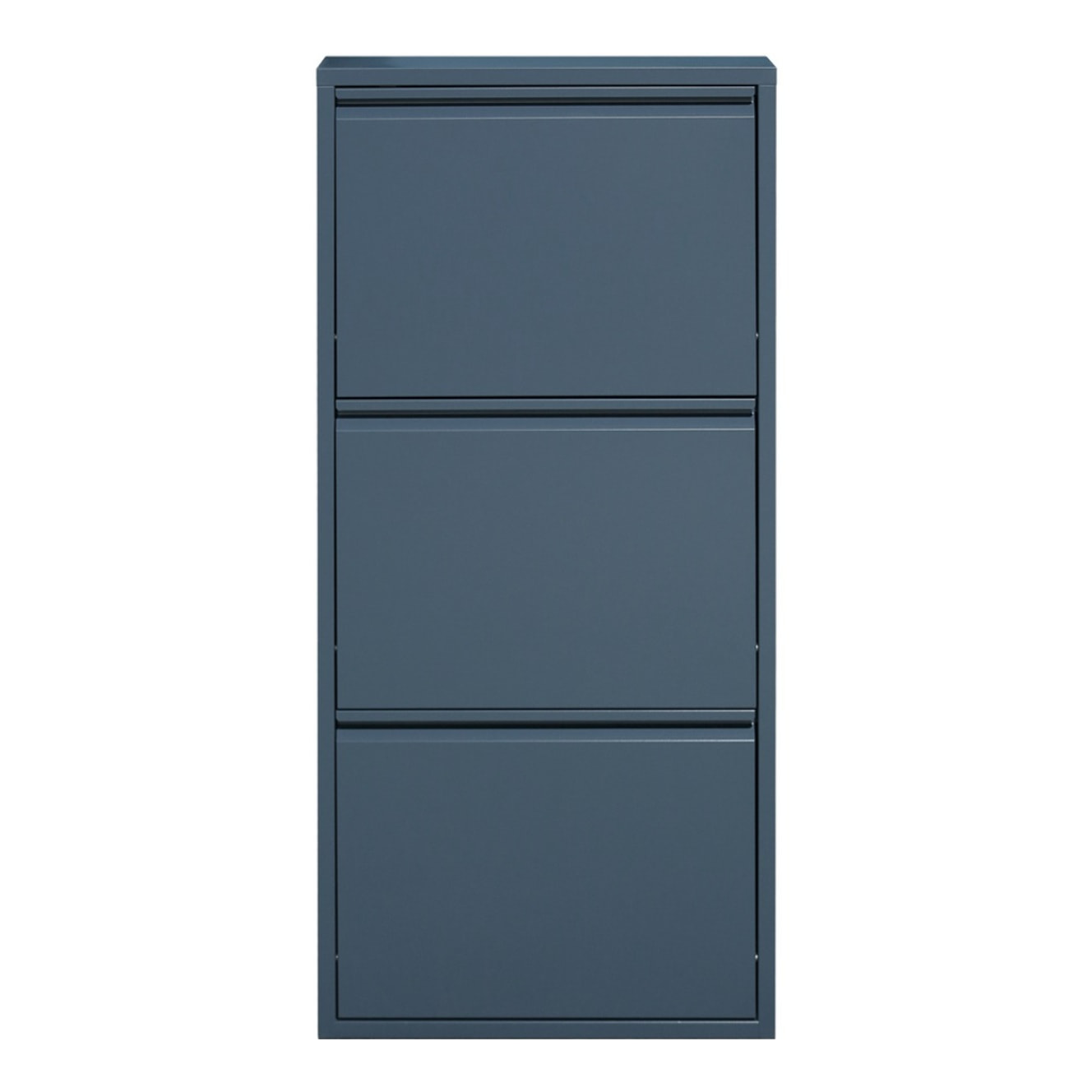 Scarpiera slim 3 ante 80x14,2x103,2 cm in metallo ceruleo - Emy