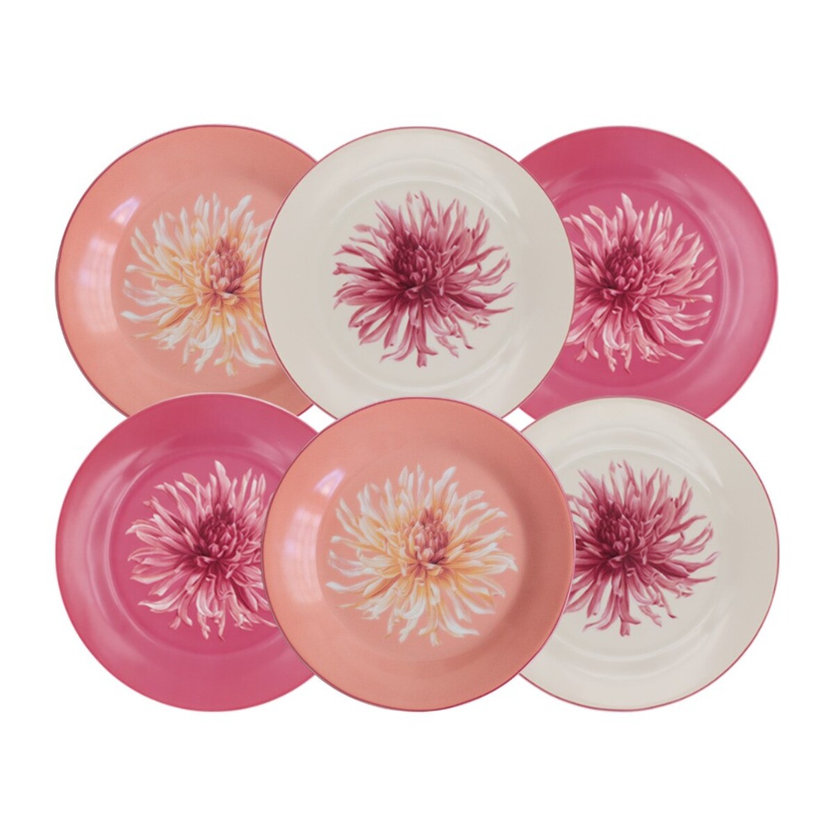 Lot de 6 petites assiettes, FLORA