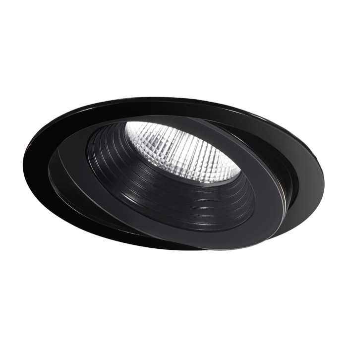 LEDS C4 Downlight IP66 Dako Adjustable ø200mm LED 20 Blanco cálido - 3000K ON-OFF Negro 1821lm