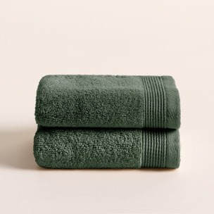 Lot de 2 serviettes Harmony Cypres - Zero Twist - 600 grammes