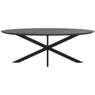 Table ovale 8 personnes en bois de teck recyclé noir 220 cm - Sparo