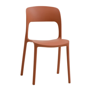 set 2 sedie impilabili in polipropilene terracotta