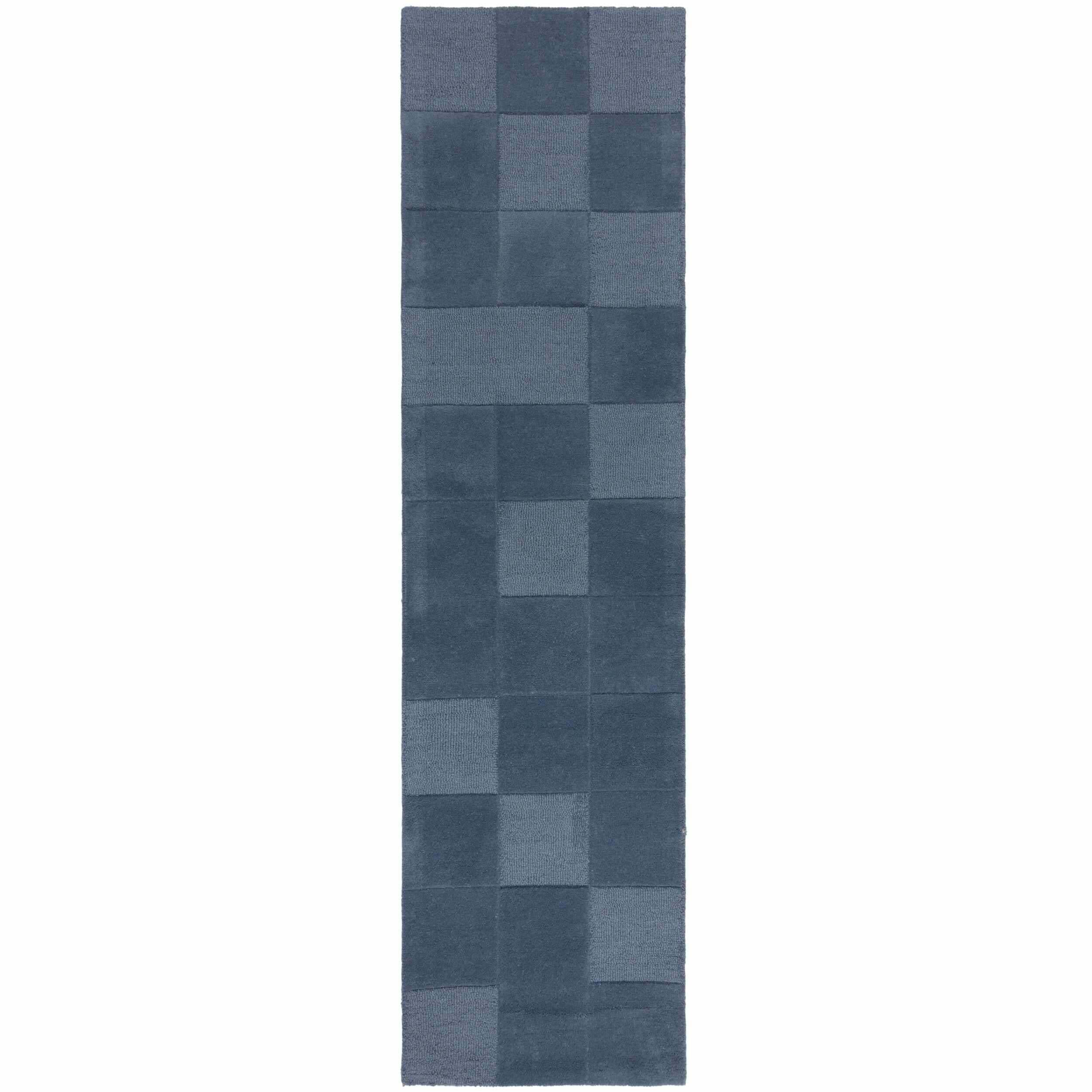 Tapis de couloir en laine CHECKERBOARD Bleu