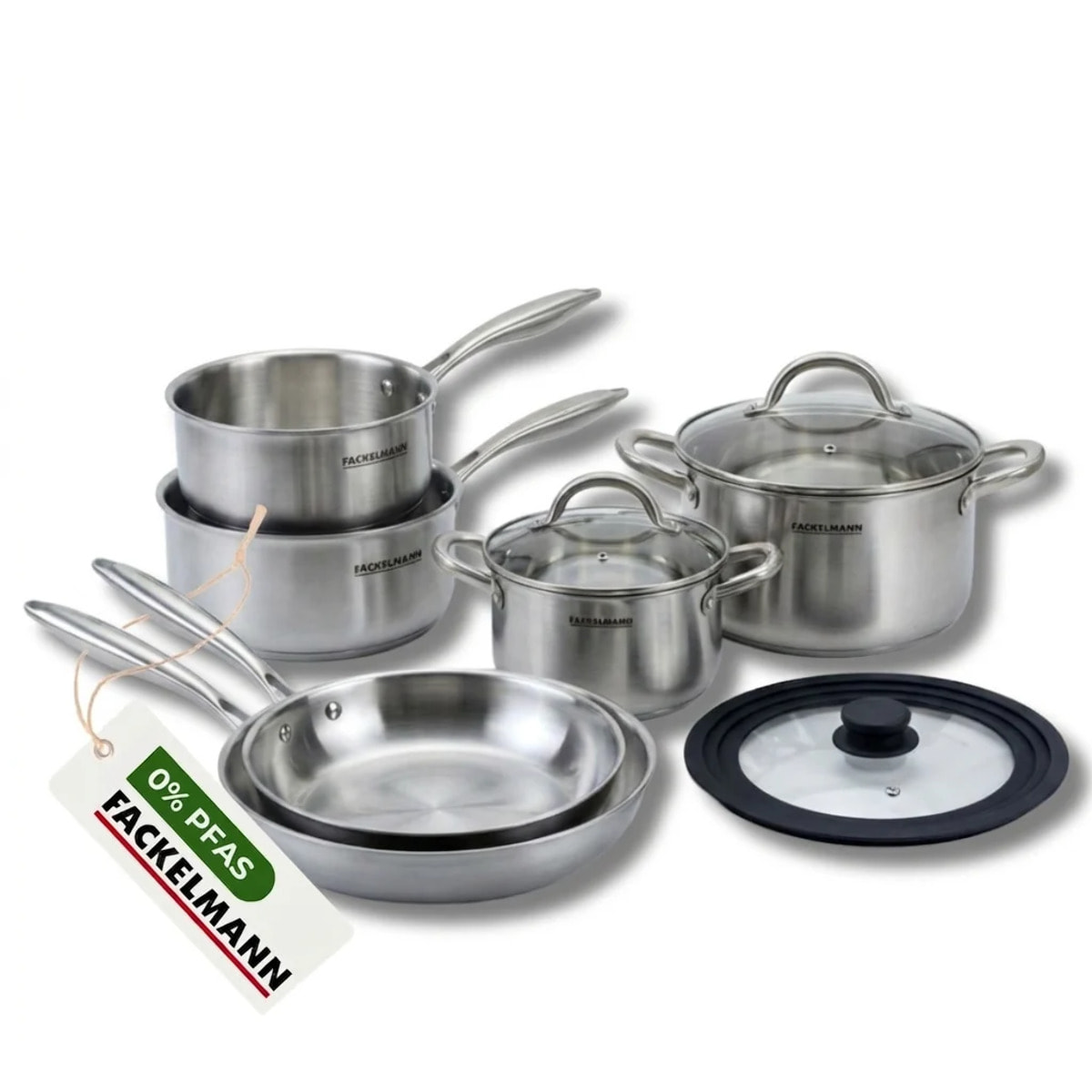 Poêles à Frire, Casseroles, Faitouts inox 18/10 Triply et Couvercle Fackelmann Vita3