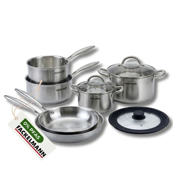 Poêles à Frire, Casseroles, Faitouts inox 18/10 Triply et Couvercle Fackelmann Vita3