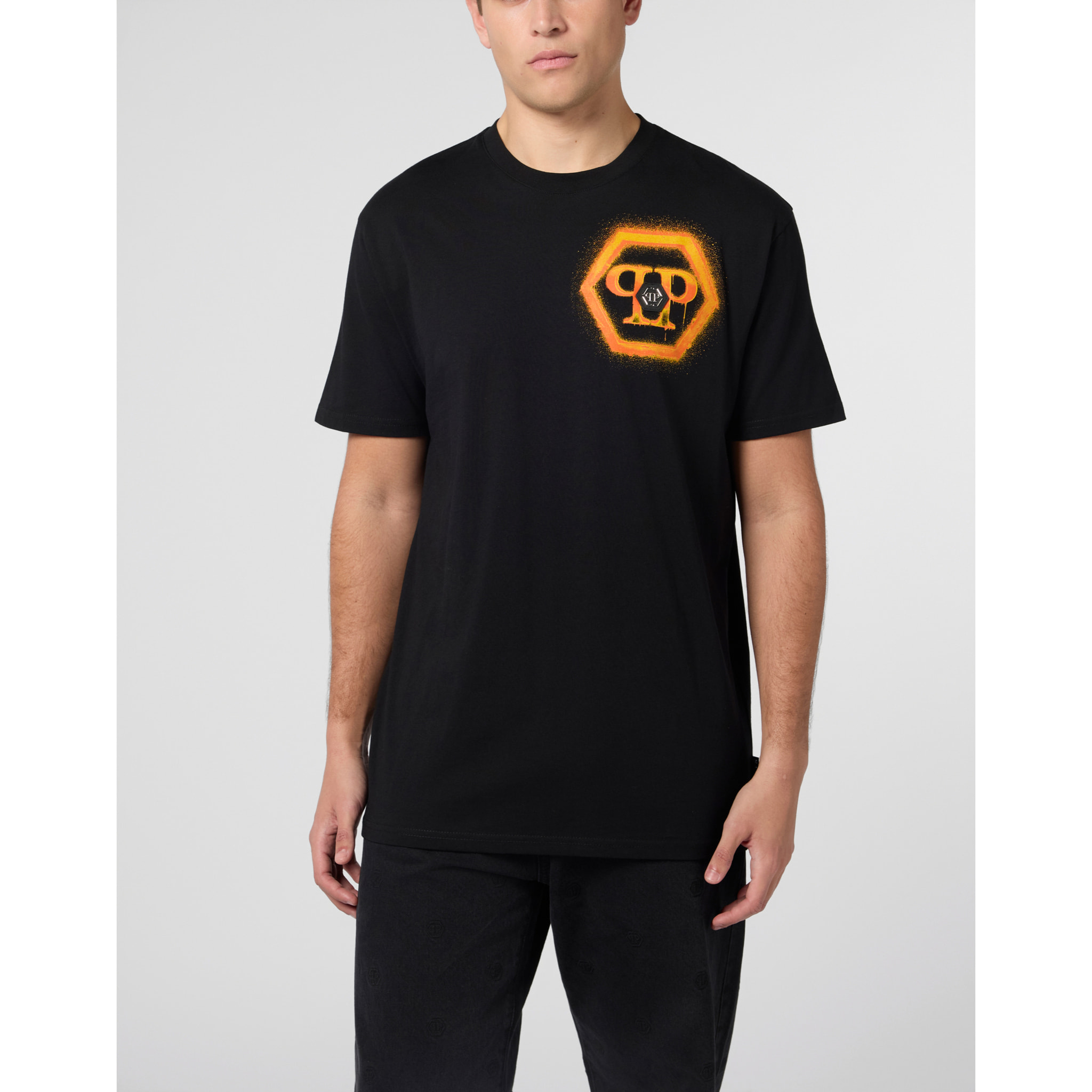 PHILIPP PLEIN Round Neck T-Shirt Spray Hexagon