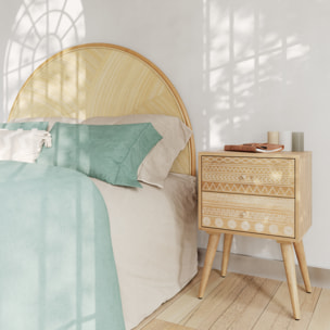 Tête de lit en rotin naturel 160 cm - Beigia