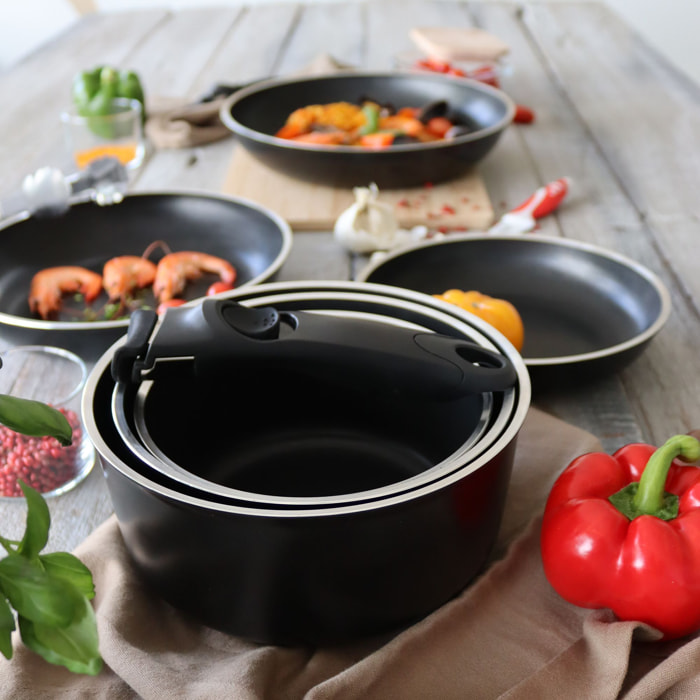 Batterie de cuisine 4 pièces en aluminium - tous feux MARIE