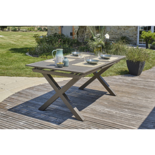 FLORIDE - Table de jardin en aluminium quartz