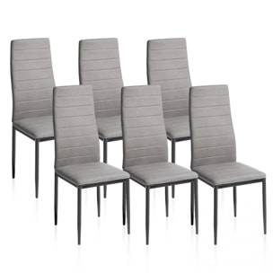 Pack 6 sillas de comedor Yuri Gris Oscuro - Negro