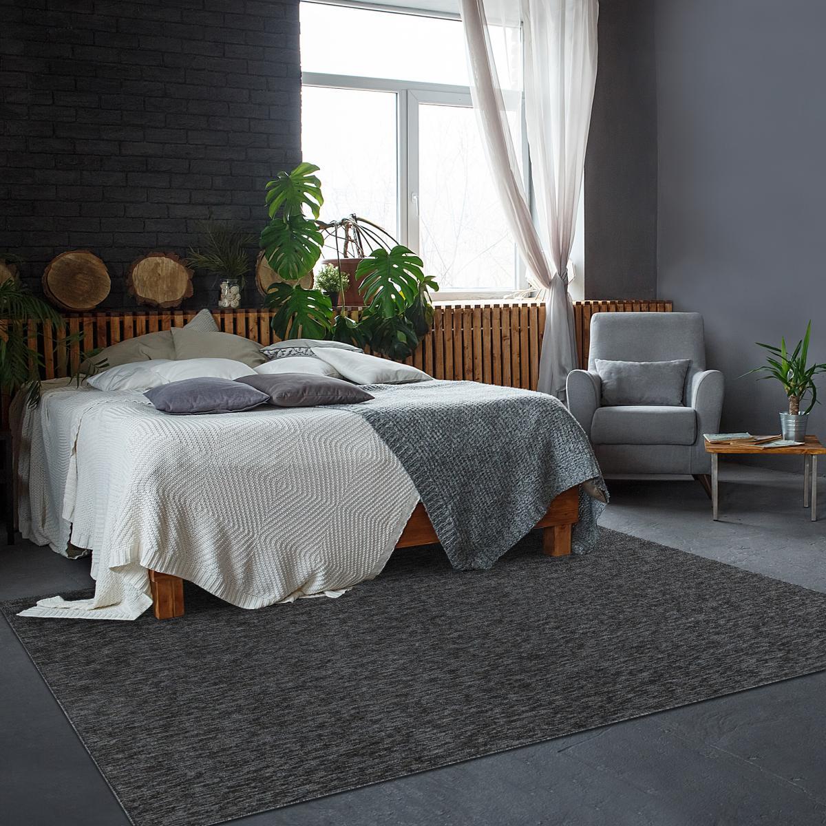 Tapis salon et chambre tissé motif uni MASU