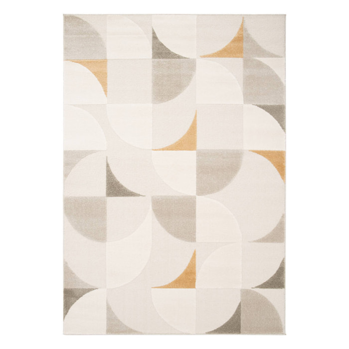Tapis intérieur motifs rétro crème JON