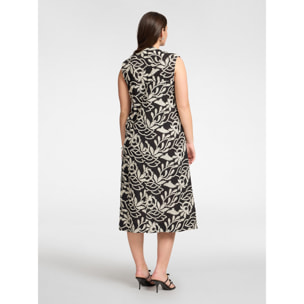 Elena Mirò - Vestido de mezcla de algodón bordado - Negro