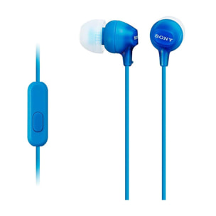 SONY MDR-EX15AP AZUL AURICULARES IN-EAR CÓMODOS Y LIGEROS 8Hz A 22 kHz DIAFRAGMA 9mm