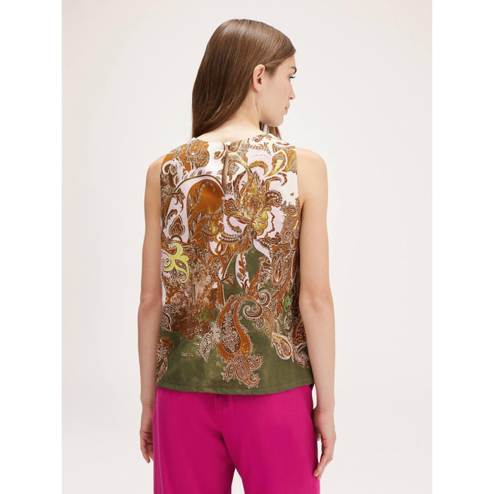 Motivi - Top jacquard estampado cachemir - Beige