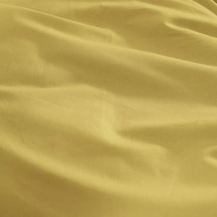 Housse de couette lin & coton 160 g/m² uni jaune Le metis francais curry