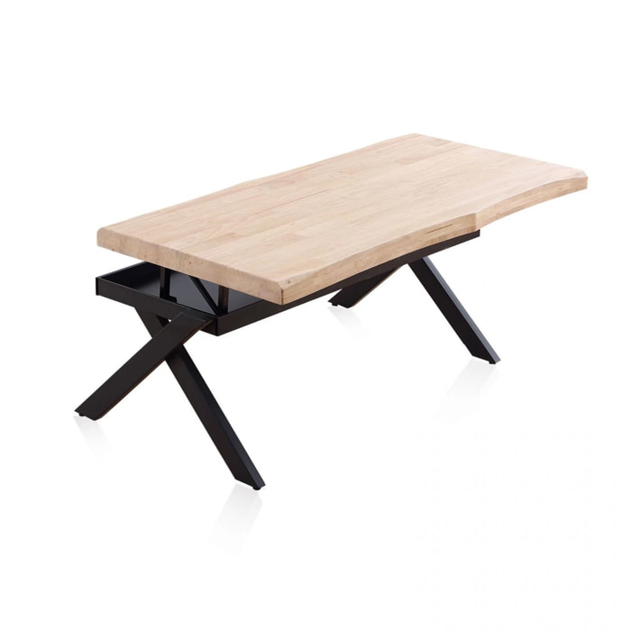 Mesa de centro elevable Xena Fit Negro - Roble