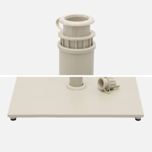 Pied carré en acier beige pour parasol à mât central - Terra