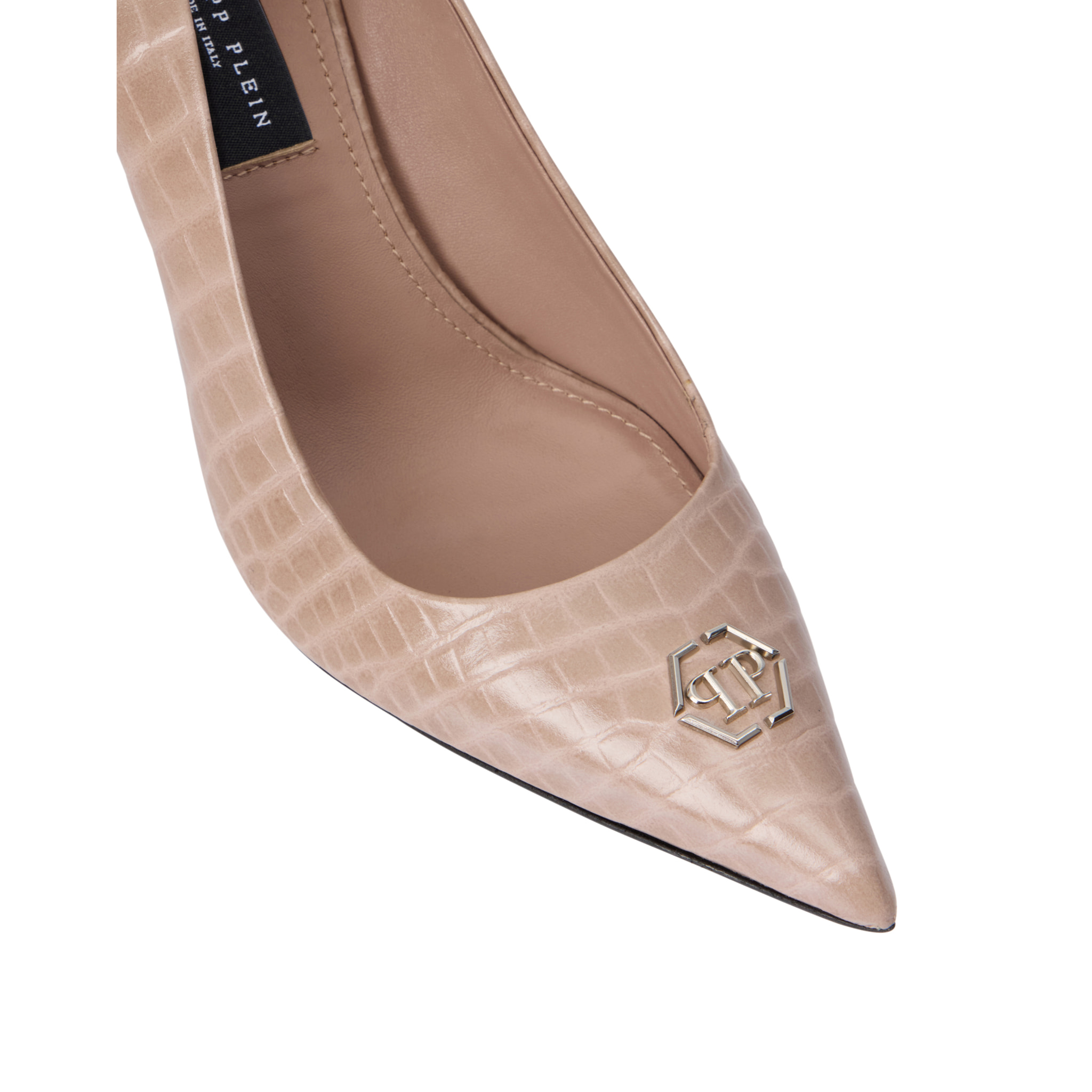 PHILIPP PLEIN Cocco Print Decolette Mid Heels Hexagon 9