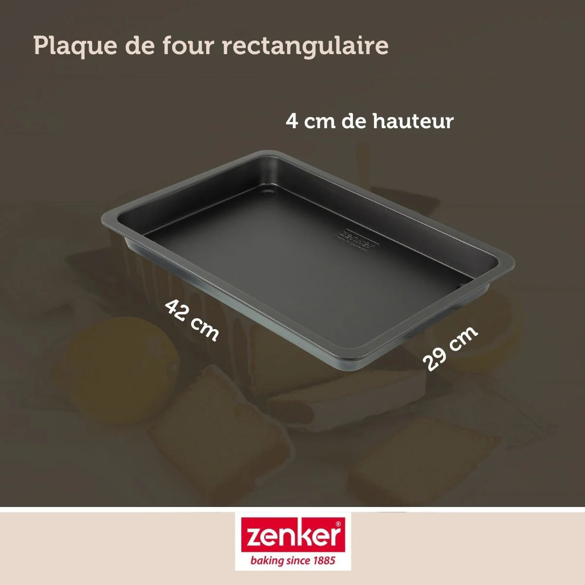 Plaque de four rectangulaire 42 x 29 cm Zenker Black Metallic