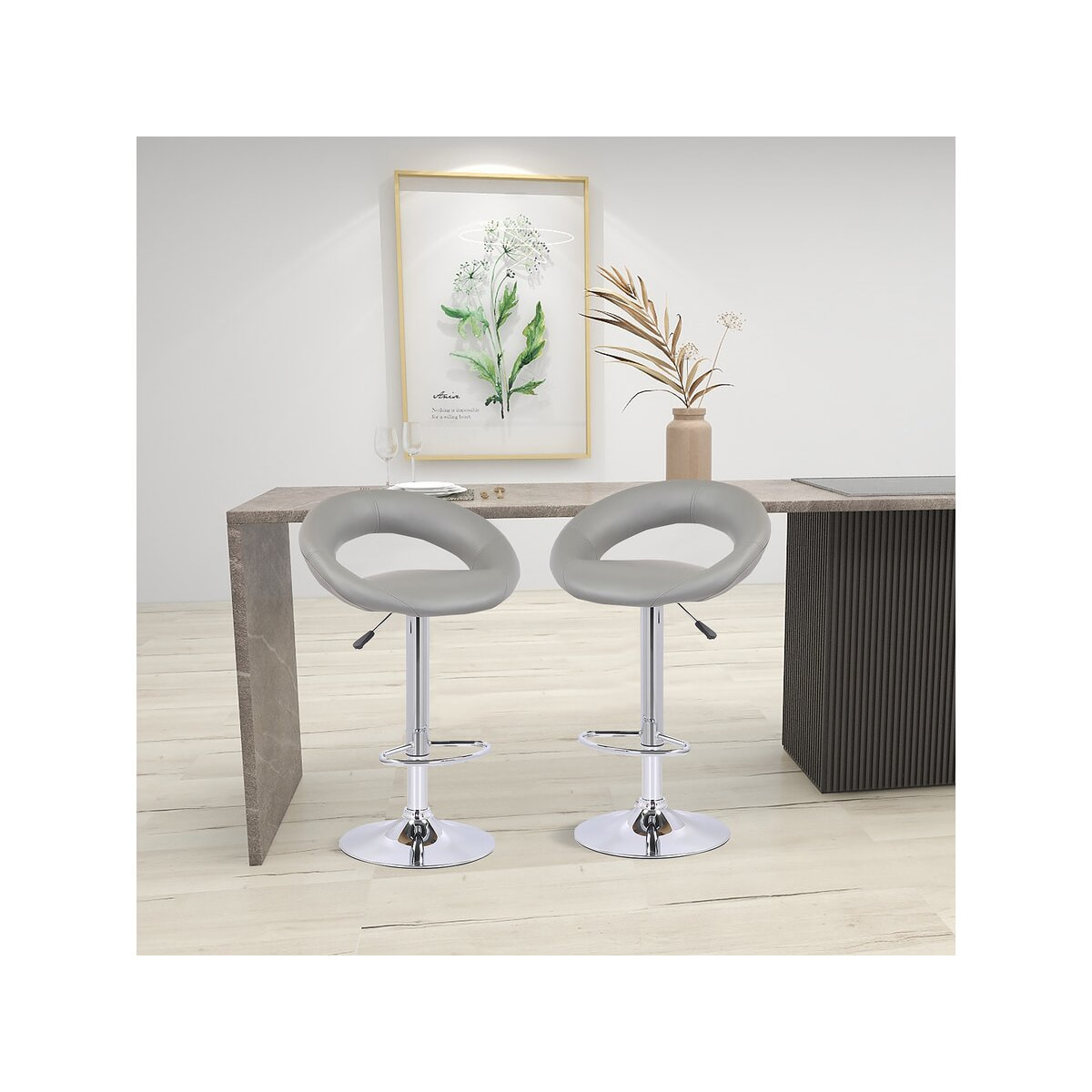 Lot de 2 tabourets de bar "Bellini" - Gris