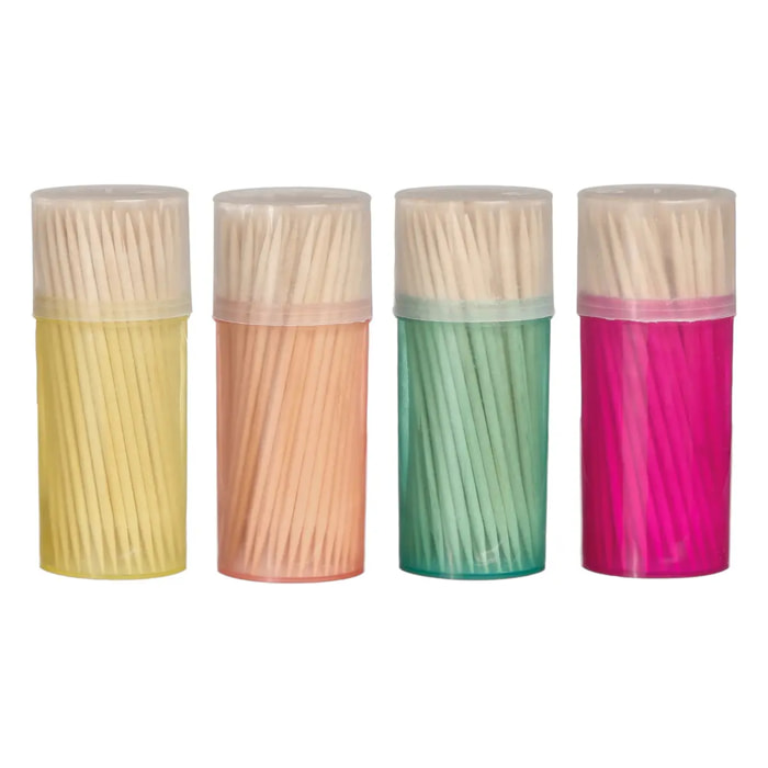 4 boîtes 100 cure-dents bambou