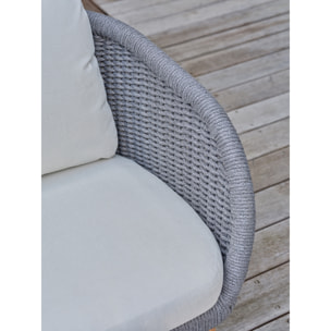 MYNTA - Salon bas de jardin 5 places - Effet bois