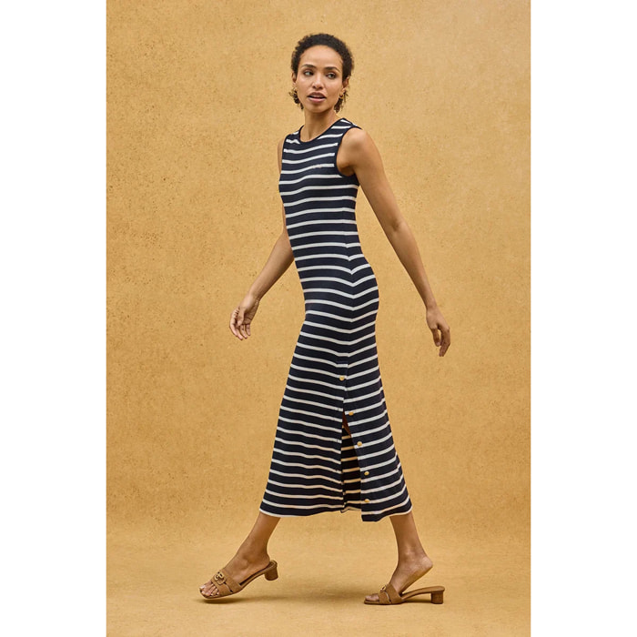 Vestito blu marino e bianco a righe con personalizzazione nautica Polo Club