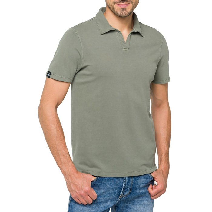Polo Hot Buttered Lovina tinta unita verde militare.