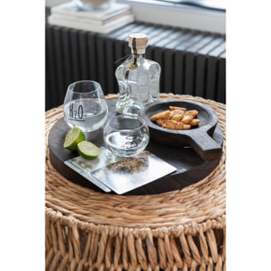 J-Line plat Rond Anse - bois - marron foncé - small