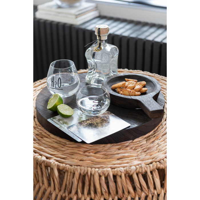 J-Line plat Rond Anse - bois - marron foncé - small