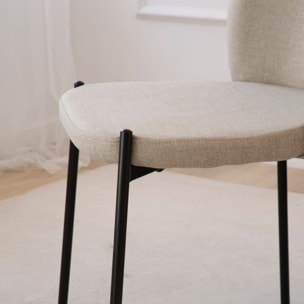 Pack de 6 chaises -tissu-couleur beige 48 x 85 x 55 cm