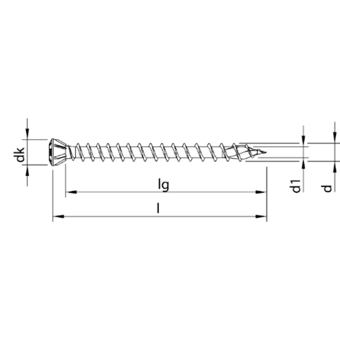 Vis HECO-Topix-Plus -spécial plancher Ø3,5x60mm - Tête Fraisée avec nervures de fraisage - Filetage Total - T10 - Boite de 200 - 60346