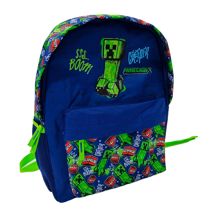 Zaino Americano Minecraft Boom Creeper adattabile a carrello. Schienale imbottito e scomparto per laptop.